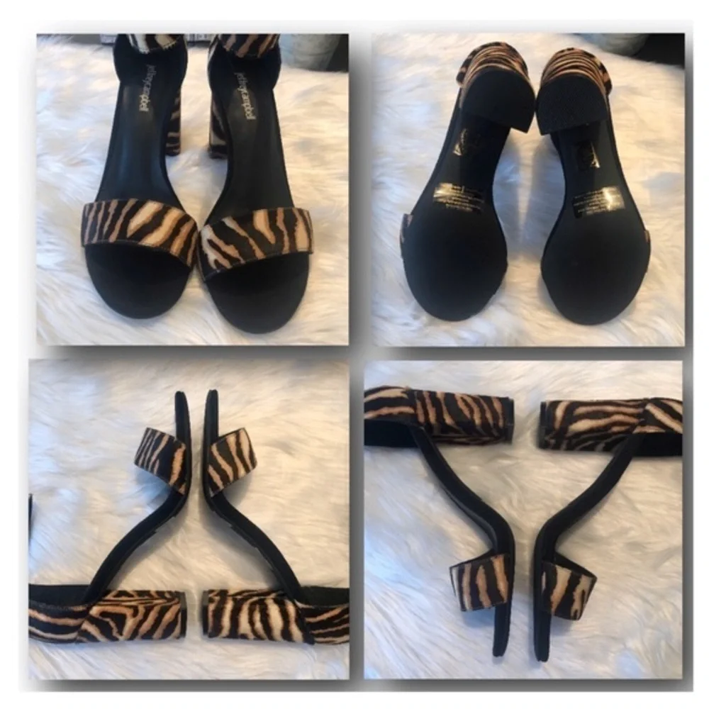 Jeffrey Campbell Zebra Heeled Calf Hair Sandal NIB *Price is Firm